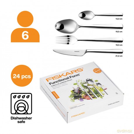 Fiskars - FunctionalForm Cutlery Gift Box - 24 Pieces - Steel
