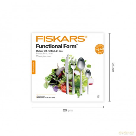 Fiskars - FunctionalForm Cutlery Gift Box, 24 Pieces - Matt Steel