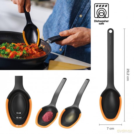 Fiskars - FunctionalForm Kitchen Set of 3 Pieces - Palette, Spoon & Tongs - Essential Cooking Utensil Kit
