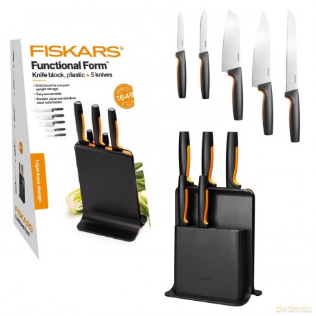 Fiskars - FunctionalForm Knife Block with 5 Knives - Black