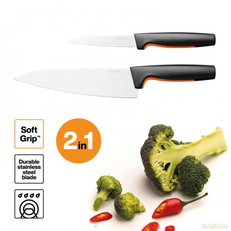 Zestaw noży Fiskars - FunctionalForm Knife Set of 2 Pieces - Large Cook's Knife and Paring Knife