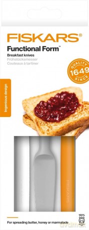 Fiskars - FunctionalForm Plastic Butter Knives - Set of 3 - Lightweight and Safe for Everyday Use