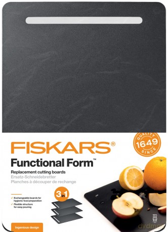 Fiskars - FunctionalForm Plastic Cutting Boards, Set of 3