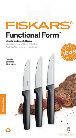 Fiskars - FunctionalForm Steak Knives Set, 3 Pieces