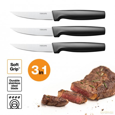 Fiskars - FunctionalForm Steak Knives Set, 3 Pieces
