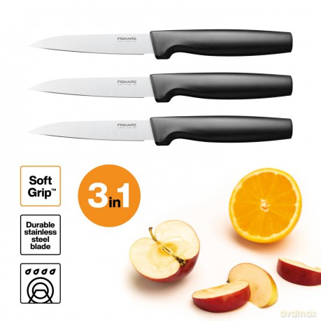 Komplet noży Fiskars - FunctionalForm Vegetable Knives Set - 3 Pieces