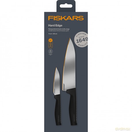 Fiskars - Hard Edge Knife Set - Chef's Knife 20 cm + Vegetable Knife 11 cm
