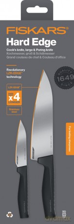Fiskars - Hard Edge Knife Set - Chef's Knife 20 cm + Vegetable Knife 11 cm