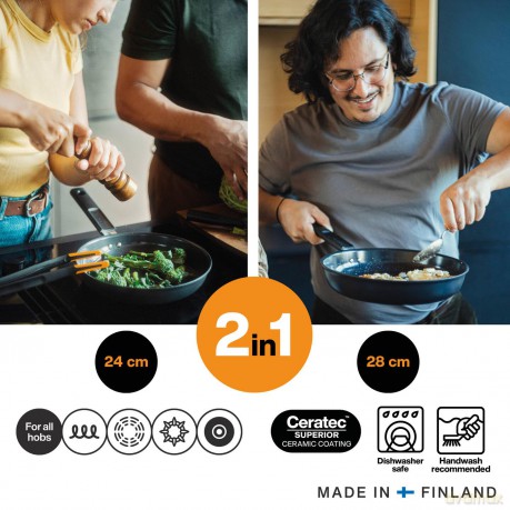 Patelnia tradycyjna Fiskars - Hard Face Frying Pan 28 cm