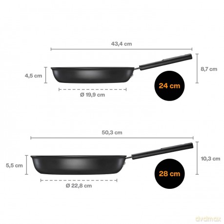 Fiskars - Hard Face Frying Pan Set 24 cm + 28 cm