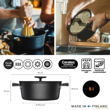 Fiskars - Hard Face Pot 5 L with Lid