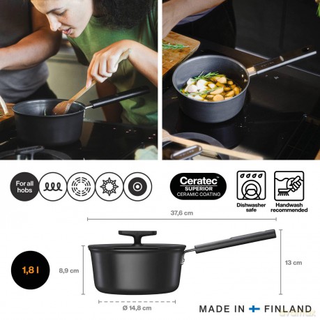 Fiskars - Hard Face Saucepan 1.8 L with Lid