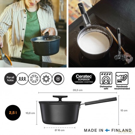 Fiskars - Hard Face Saucepan 2.5 L with Lid