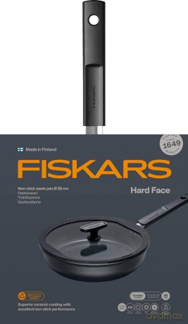 Fiskars - Hard Face Saute Pan 26 cm with Lid
