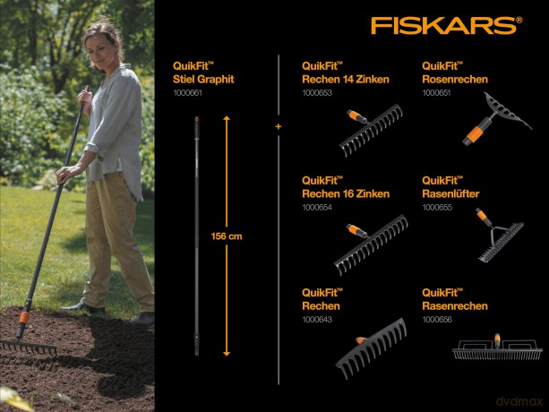 Fiskars - QuikFit Aerator Rake (Single Edge)