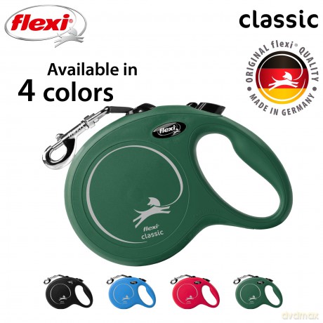 Flexi - Koppel New Classic - L - 5m Band - Olive - Max 50kg