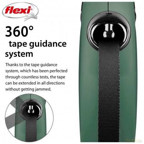 Flexi - Koppel New Classic - L - 5m Band - Olive - Max 50kg