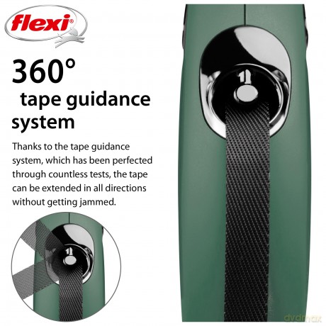 Flexi - Koppel New Classic - M - 5m Band - Olive - Max 25kg