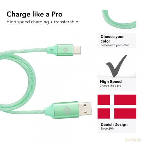 Floating Grip 0,5M LED USB-C Cable (Green)