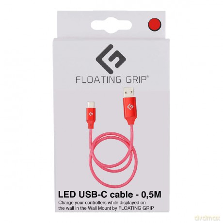Floating Grip 0,5M LED USB-C Cable (Red)