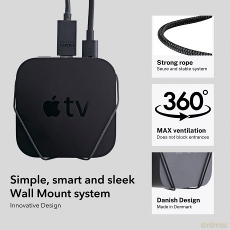 Floating Grip Apple TV Gen. 4 Wall Mount Black