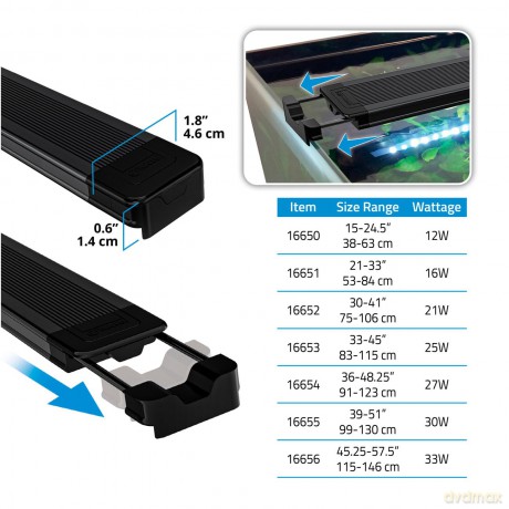 Fluval - AQUASKY LED 3.0 - 16W - 53-84.4CM
