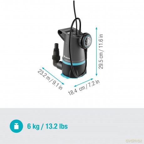 Gardena - 2in1 Clear/Dirty Water Submersible Pump 20000 BASIC