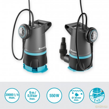 Gardena - 2in1 Clear/Dirty Water Submersible Pump 20000 BASIC