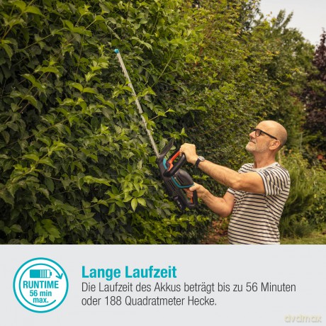 Gardena - Battery Hedge Trimmer ComfortCut 60/18V P4A - Ready-To-Use Set - 60 cm blades