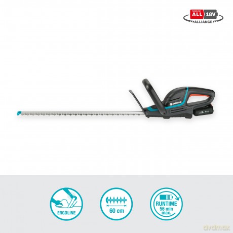Gardena - Battery Hedge Trimmer ComfortCut 60/18V P4A - Ready-To-Use Set - 60 cm blades