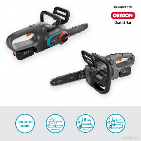 Gardena - Chainsaw PowerSaw 250/18V Ready-To-Use - Battery-Powered with 18V P4A Battery - 25 cm chain bar