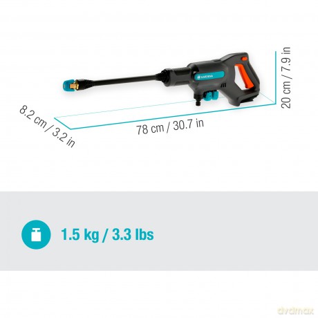 Gardena - GARDENA Battery Medium-Pressure Washer AquaClean 24/18V P4A solo