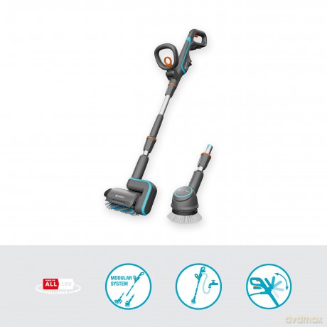 Gardena - GARDENA Battery Multi Cleaner AquaBrush Universal, for horizontal/vertical cleaning