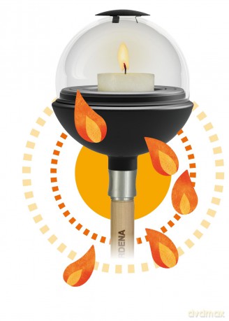 Gardena - GARDENA ClickUp! WindLight - Candles up to 6 cm in diameter and 8 cm in height