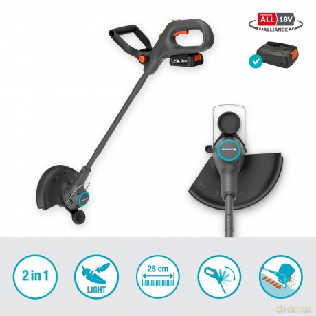 Gardena - GARDENA EasyTrim 25 18V Set 2.0 Ah Grass Trimmer with 18V P4A Battery - 25 cm cutting arc