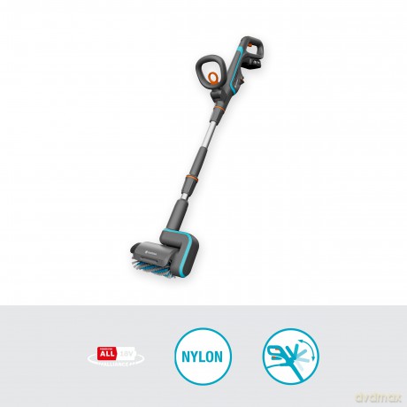 Gardena Battery AquaBrush Patio Set - 18V Multi Cleaner for Wooden Decking