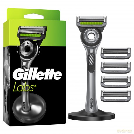 Gillette - Labs with Exfoliating Bar Shaving Razor For Men - Green/Black