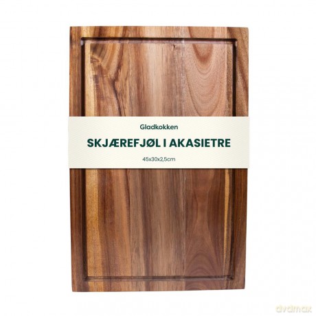 Gladkokken - Cutting Board, Acacia Wood - Natural - 45 x 30 x 2.5 cm