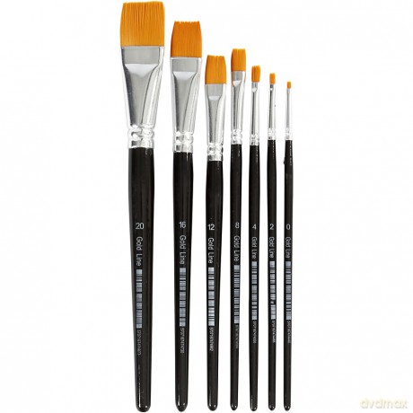Gold Line Brushes - 7 mixed (10247)