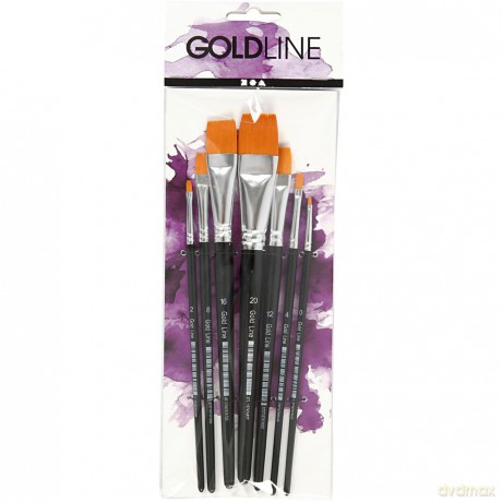 Gold Line Brushes - 7 mixed (10247)