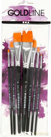 Gold Line Brushes - 7 mixed (10247)