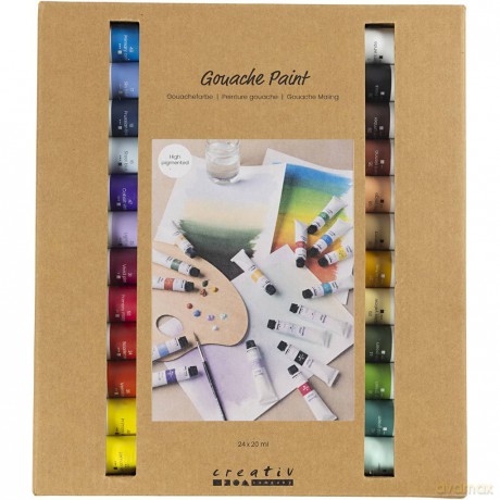 Gouache Paint - assorted colours - 24x20 ml (35630)