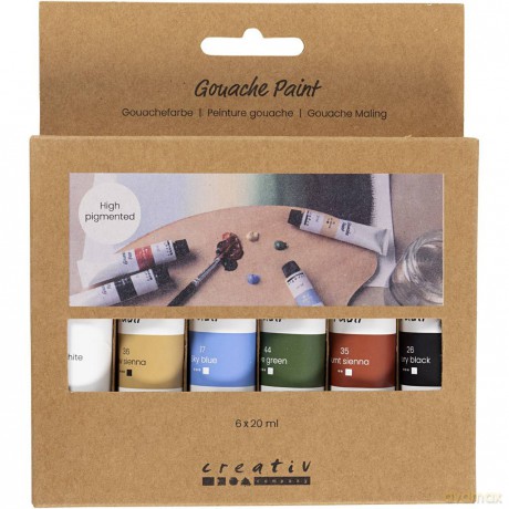 Gouache Paint - Nature colours - 6x20 ml (35620)