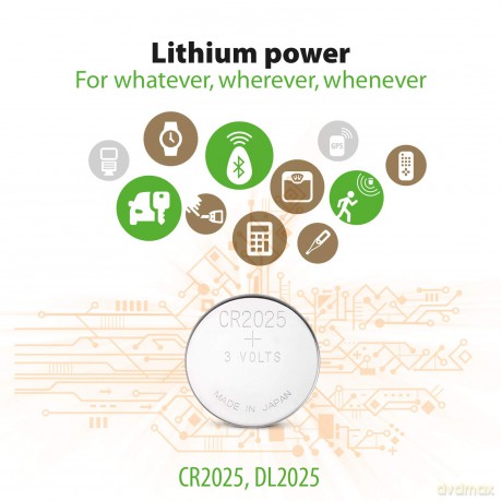 GP - Lithium Cell Battery CR2025, E-BOX, 10-pack