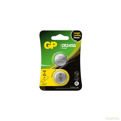 GP - Lithium Cell Battery CR2450, 3V, Safety Seal, 2-pack