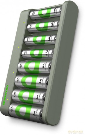 GP - ReCyko Econ Battery Charger, E821 (USB), incl. 4 x AA 2100 mAh + 4 x AAA 850 mAh Batteries