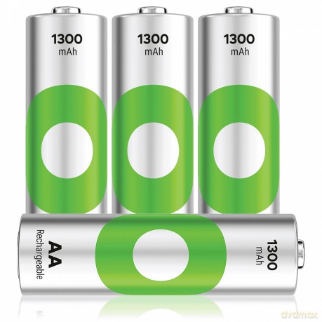 GP - ReCyko NiMH 130AAHCE Rechargeable Batteries, 4-Pack