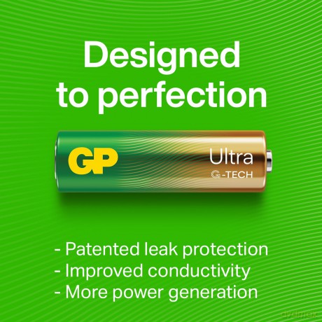 GP - Ultra Alkaline 9V Battery, 1604AU/6LF22, 1-Pack