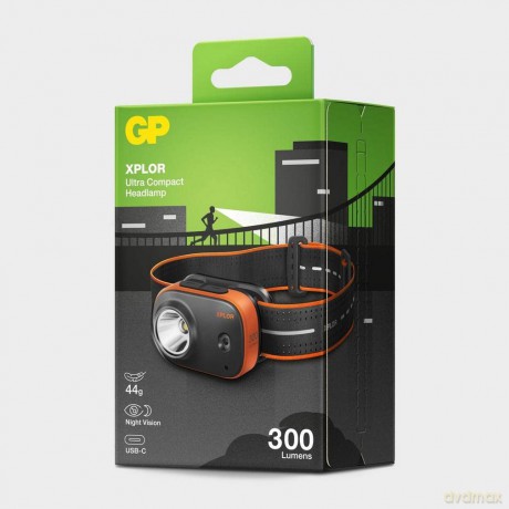 GP - Xplor Rechargeable Headlamp, PHR16, 300 lumens [SPORT]