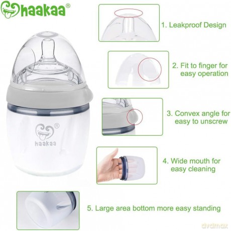 Haakaa - Generation 3 Breast Pump and Baby Bottle Top Set - 160 ml